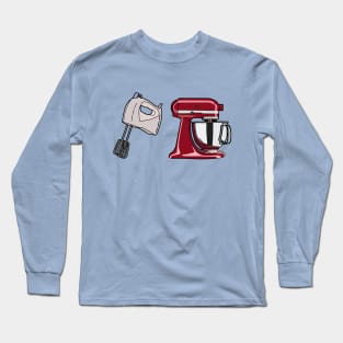 Hand mixer & stand mixer cartoon illustration Long Sleeve T-Shirt